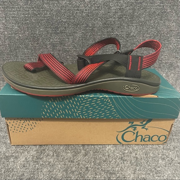 Chaco Other - Chaco Mens Black Red Travel Beach Camp Sandals Size 10